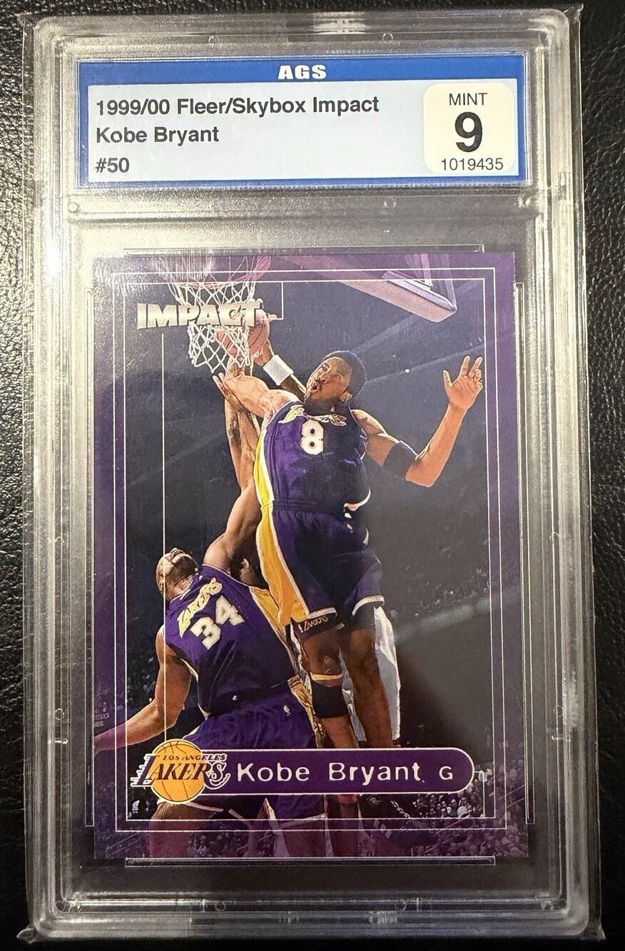 1999 2000 Skybox Impact #50 Kobe Bryant Color Match Graded AGS 9 Lakers Mamba